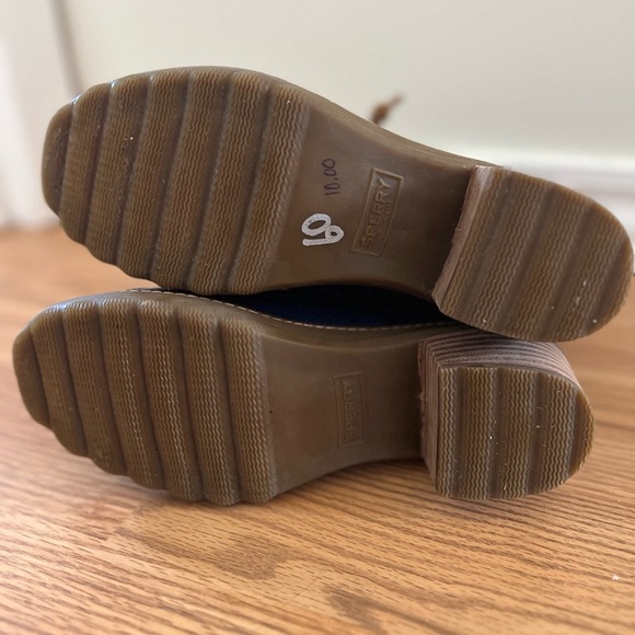 Sperry Duck Saltwater Boots- Blue and Brown Size 7- Like New - Picture 5 of 7